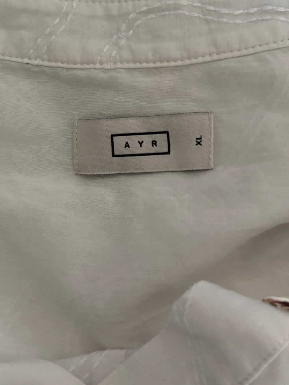 AYR The New Romantic Blouse Top Peasant XL White Boxy Minimalist Cottagecore - Picture 10 of 10